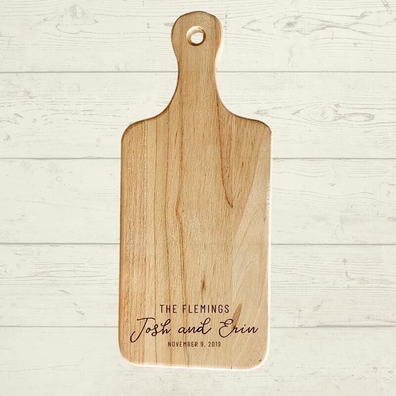 Engraved Couple Charcuterie Board - 13x5.5