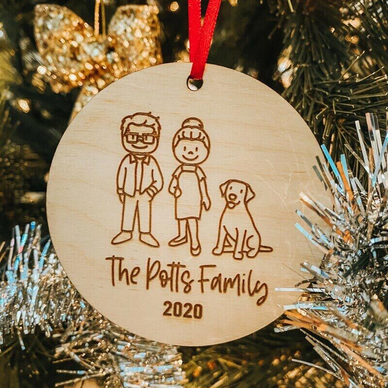 Stick Figure Family Ornament