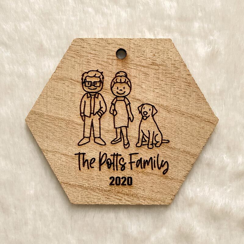 Stick Figure Family Ornament