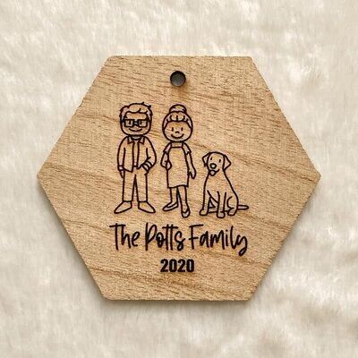 Stick Figure Family Ornament