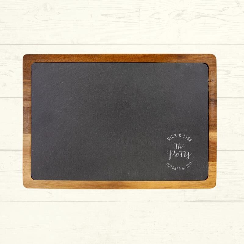 Circle Couple Slate Cutting Board 13'' x 9''