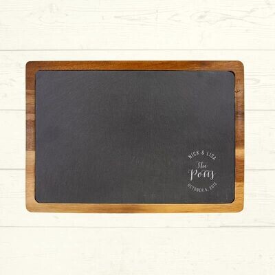 Circle Couple Slate Cutting Board 13'' x 9''