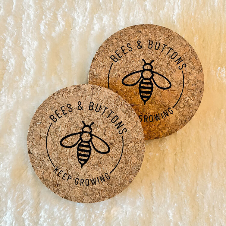 Circular Cork Coaster Set