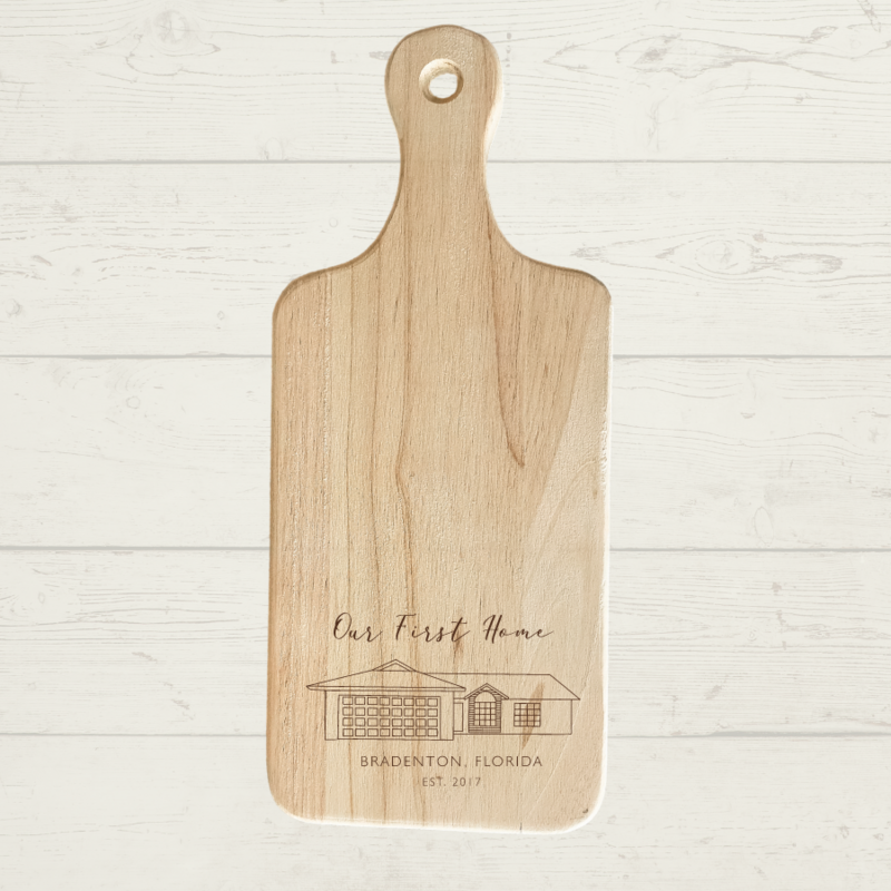 Home Illustration Charcuterie Board - 13x5.5