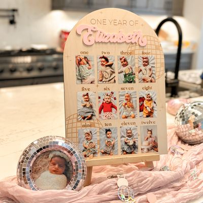 First Birthday Monthly Photo Sign - Disco