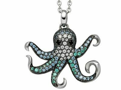 Anhänger OCTOPUS mit Zirkonia Silber 925 Anhänger OCTOPUS mit Zirkonia Silber 925