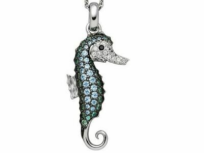 Anhänger SEEPFERD mit Zirkonia Silber 925 Anhänger SEEPFERD mit Zirkonia Silber 925