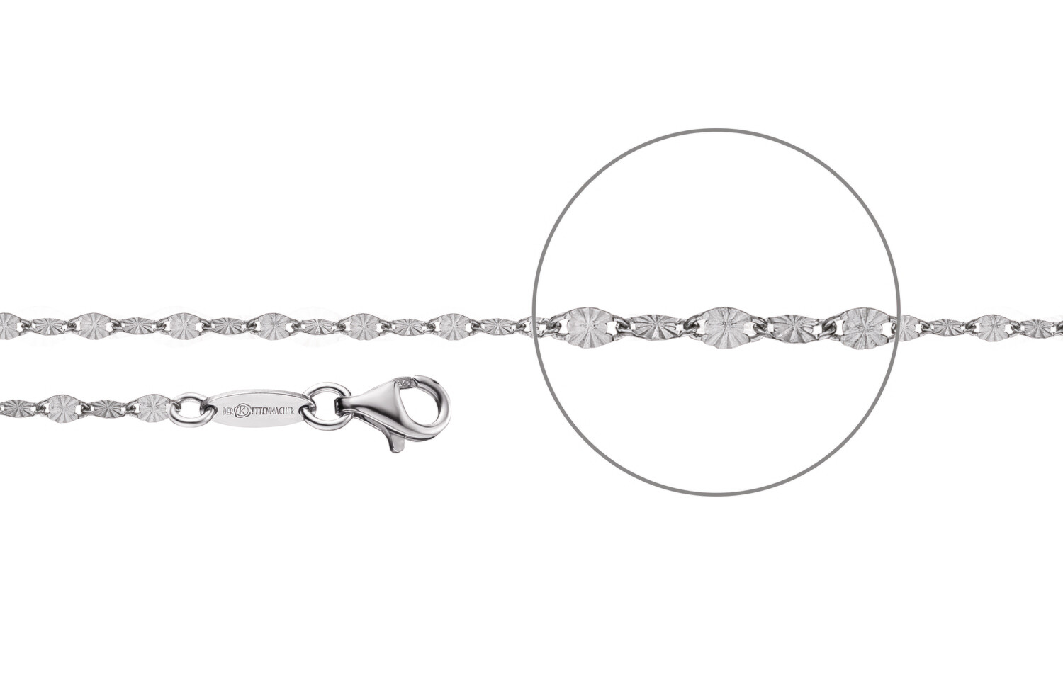 Plättchenkette diamantiert Silber 925