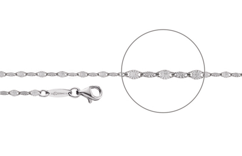 Plättchenkette diamantiert Silber 925