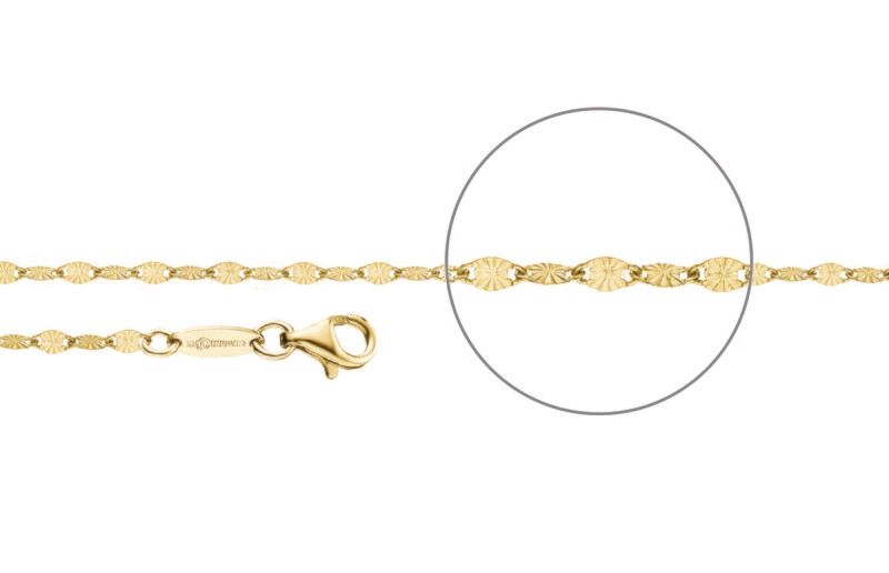 Plättchenkette diamantiert vergoldet