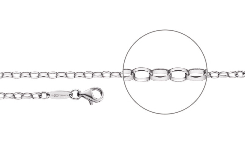 Ankerkette oval diamantiert Silber 925