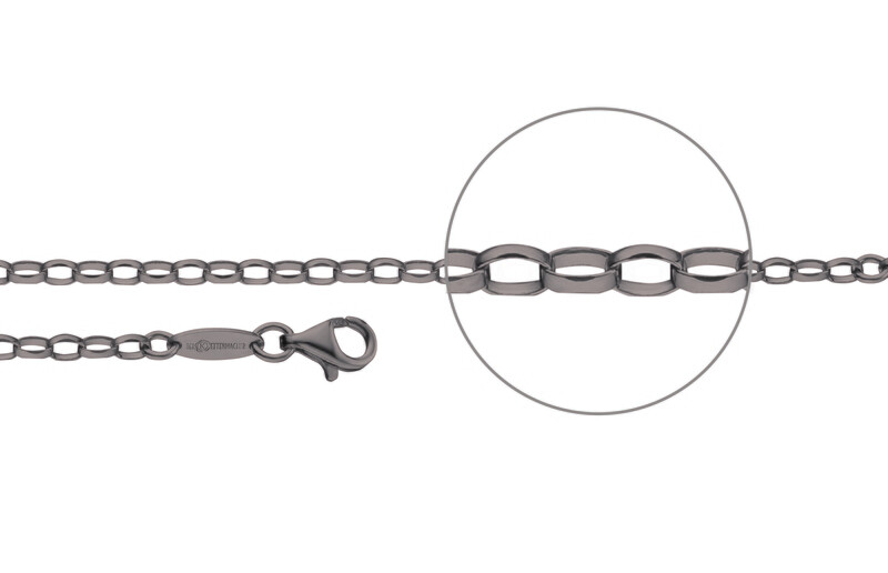 Ankerkette oval diamantiert geschwärzt