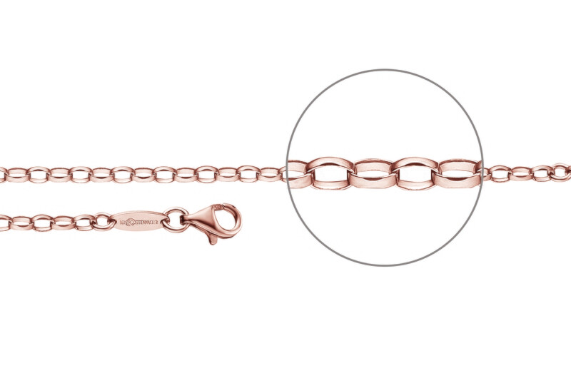 Ankerkette oval diamantiert rosé vergoldet