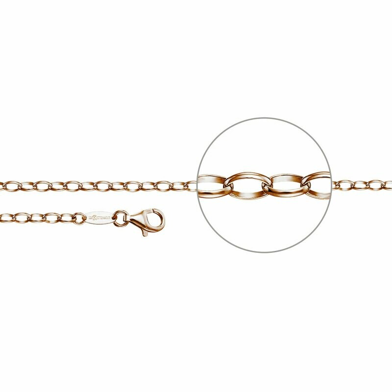 Ankerkette oval diamantiert rosé vergoldet