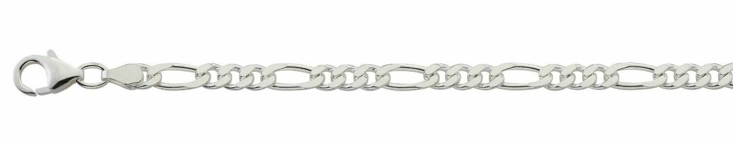 Halskette Figaromuster geschliffen Silber 925