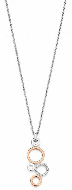 Halskette Silber 925 mit Anhänger Bicolor