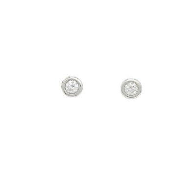 Solitär - Ohrstecker mit je 1 Brillanten Weissgold 750 Solitär - Ohrstecker mit je 1 Brillanten Weissgold 750