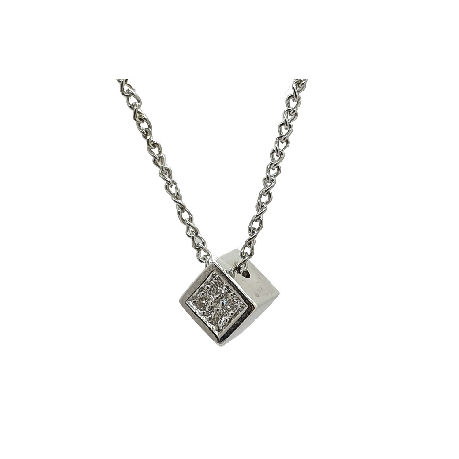 Collitär mit 4 Brillanten Weissgold 750