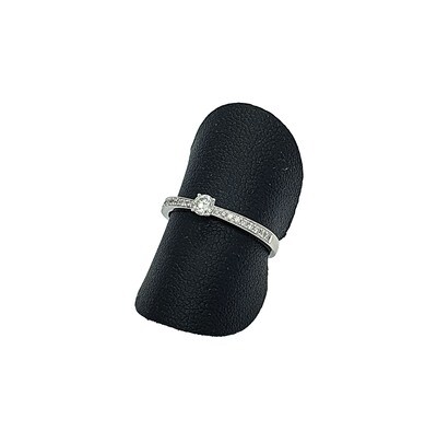 Solitär Ring mit 19 Brillanten Weissgold 750 Solitär Ring mit 19 Brillanten Weissgold 750