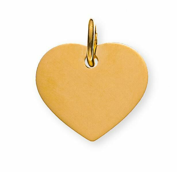 Anhänger Gravurplatte HERZ Gelbgold 750