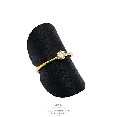 Solitär Ring mit 1 Brillant Gelbgold 750 Solitär Ring mit 1 Brillant Gelbgold 750
