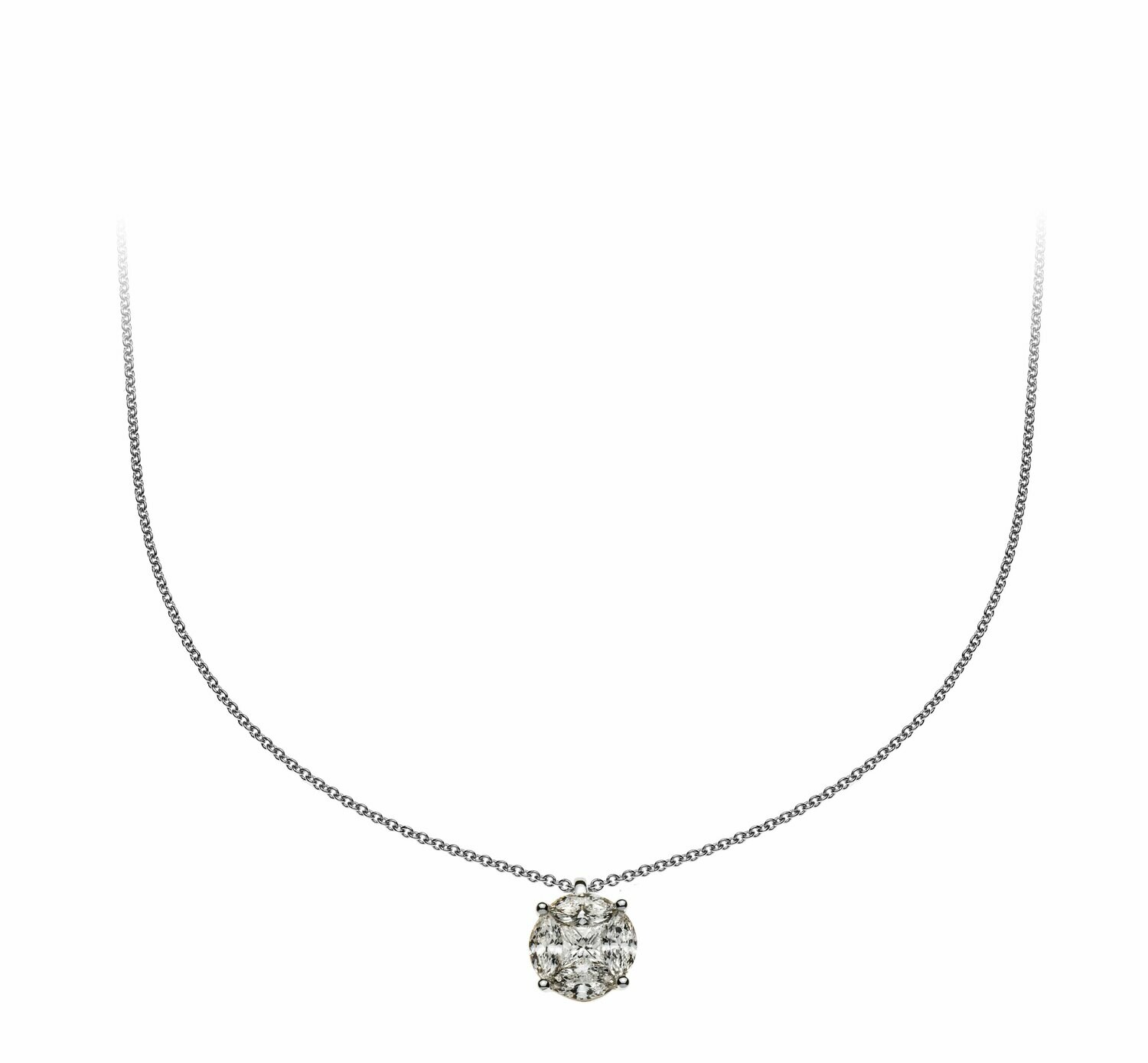 Collitär Weissgold 750 mit 5 Diamanten
