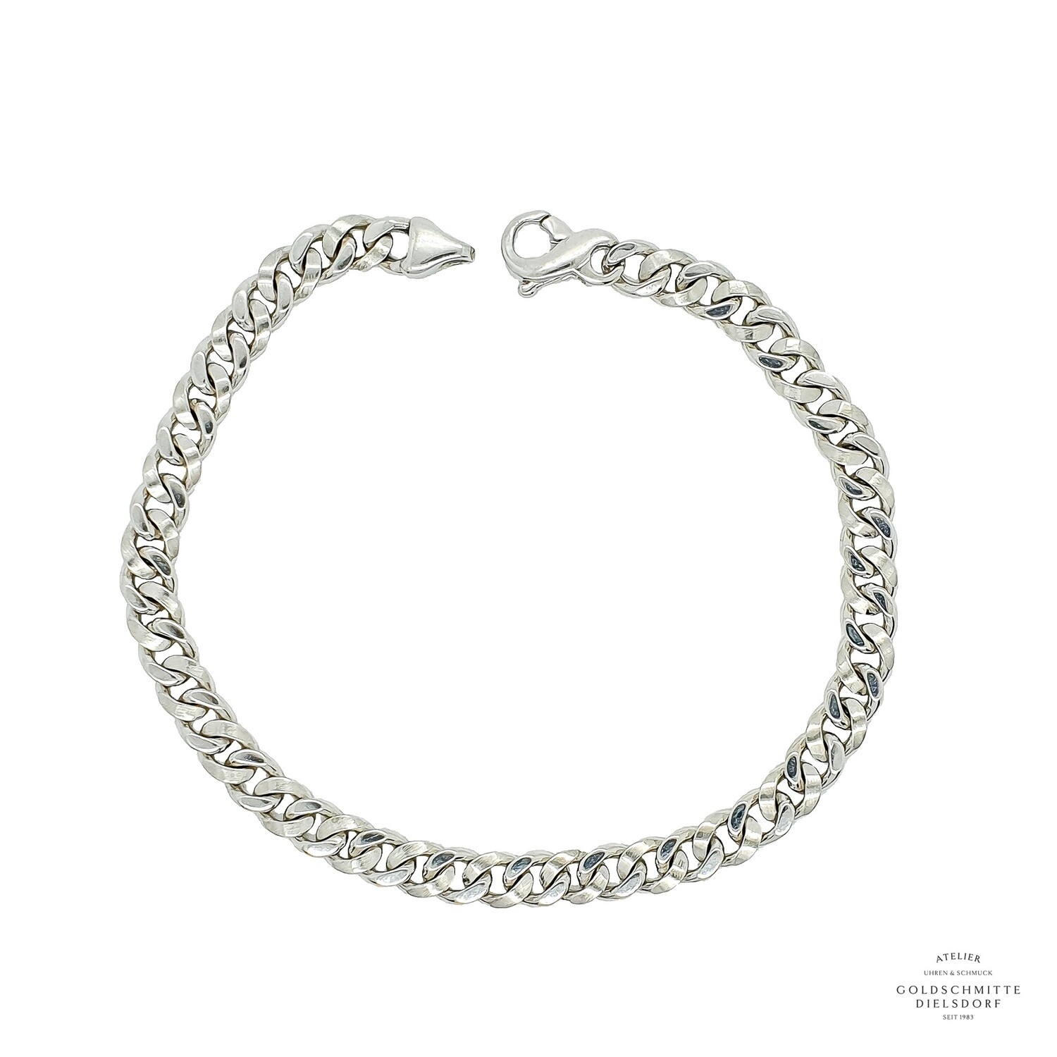 Armband Panzer geschliffen 5,8mm Weissgold 750