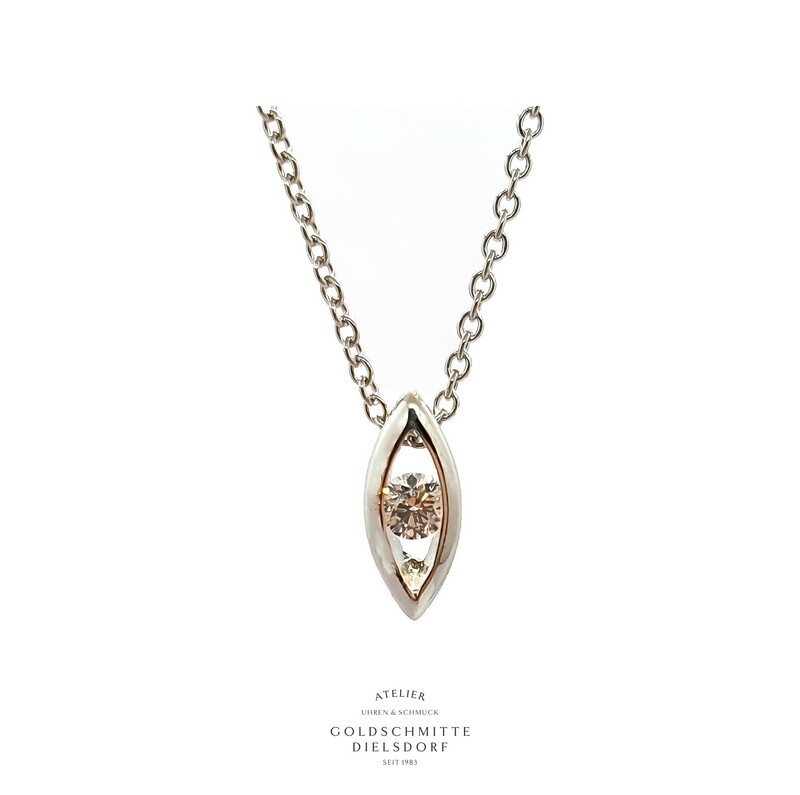 Collitär mit 1 Brillant Weissgold 750 Collitär mit 1 Brillant Weissgold 750