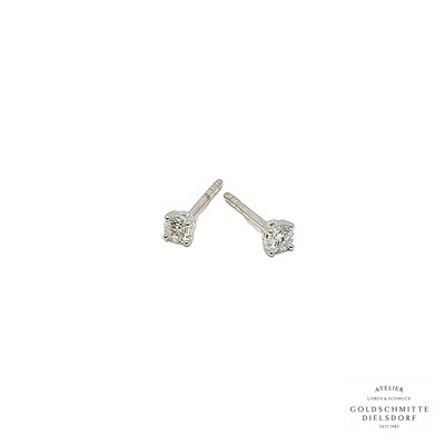 Solitär - Ohrstecker mit 2 Brillanten Weissgold 750