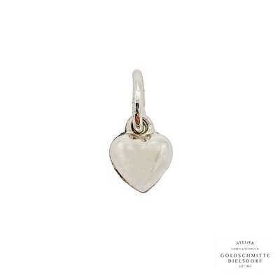 Anhänger HERZ bombiert Weissgold 750