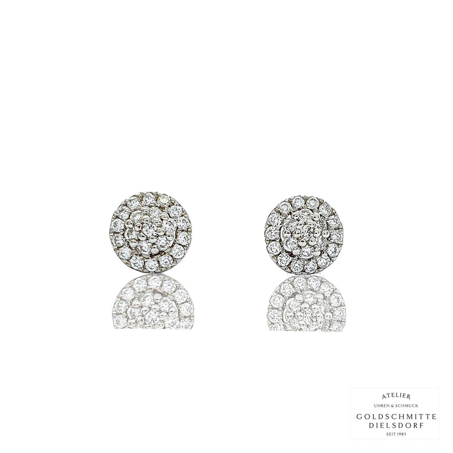 Solitär - Ohrstecker "Blender" mit 42 Brillanten Weissgold 750