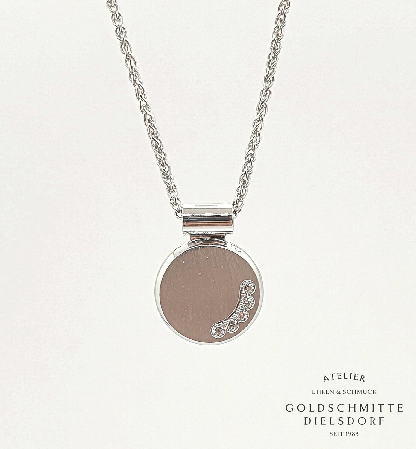 Collitär mit 5 Brillanten Weissgold 750