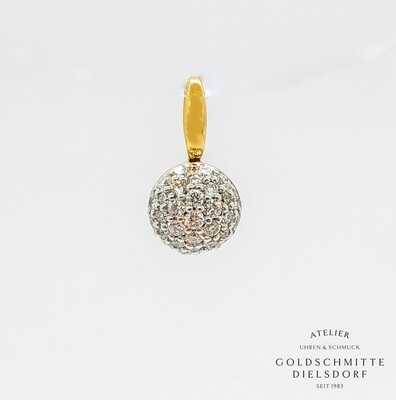 Anhänger bicolor mit 31 Brillanten Gelbgold 750 / Weissgold 750