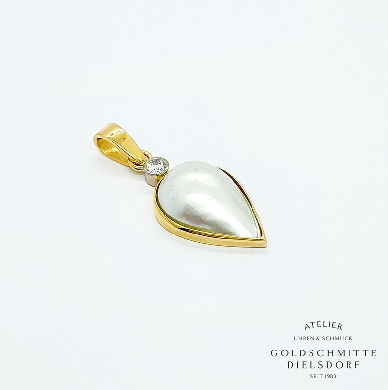 Anhänger bicolor mit Mabéperle und Brillant
