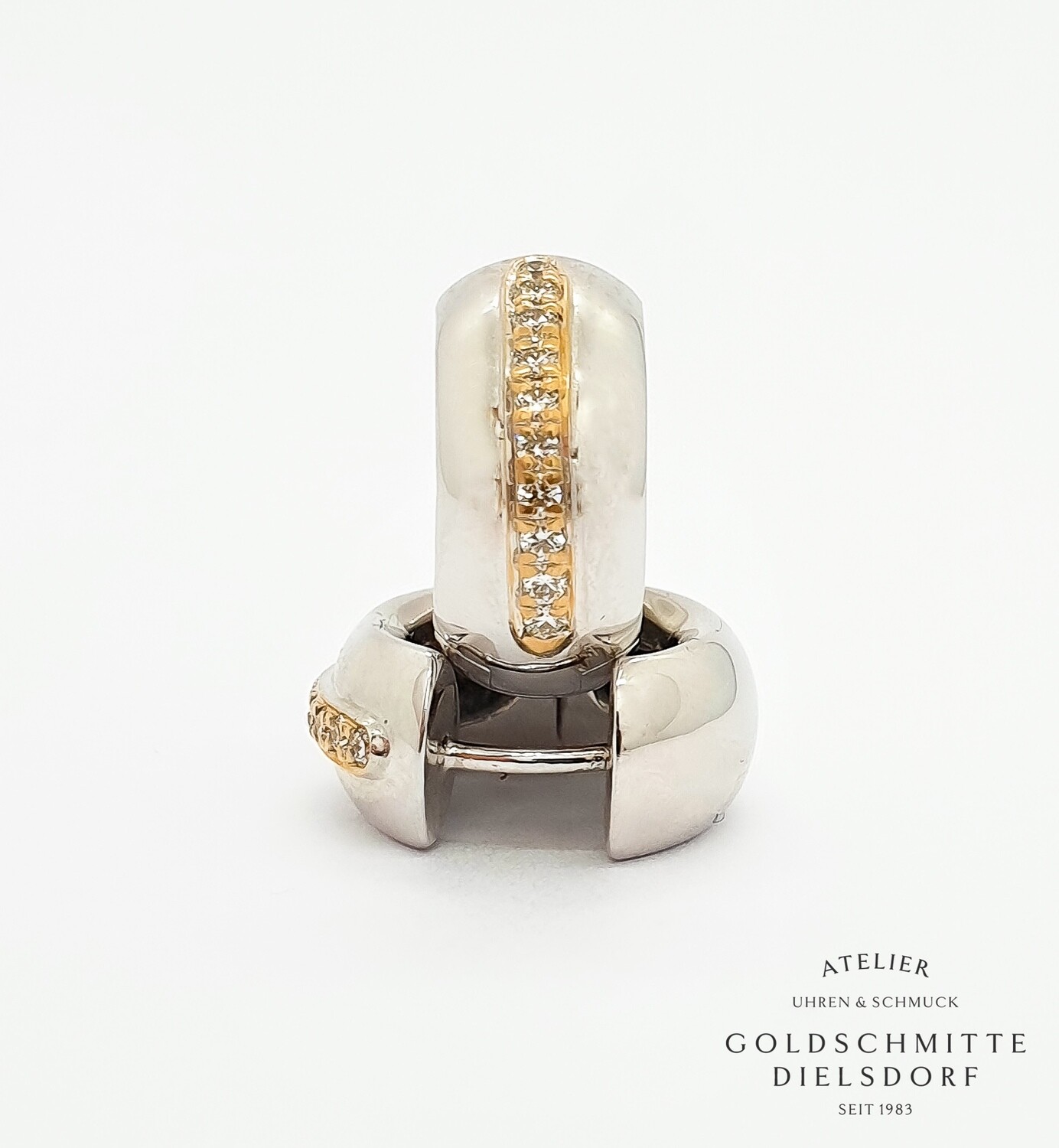 Creolen bicolor GG/WG750 mit 20 Brillanten