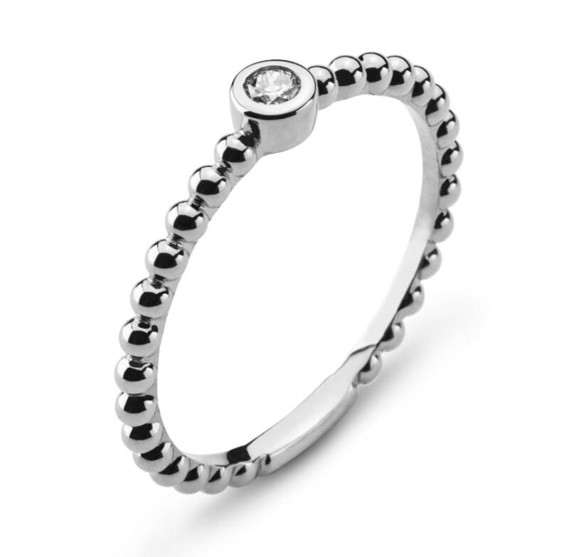 Solitär Ring mit 1 Brillant Weissgold 750