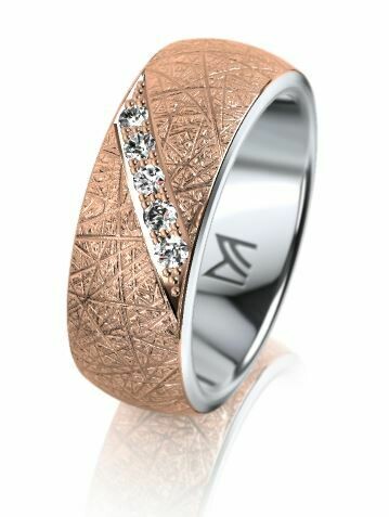 Trauring MEISTER INDIVIDUALS bicolor Rotgold / Weissgold 750