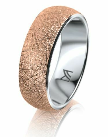Trauring MEISTER SYMBOLICS bicolor Rotgold / Weissgold 750