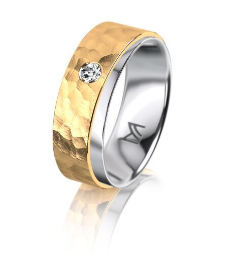 Trauring MEISTER INDIVIDUALS bicolor Rotgold / Weissgold 750