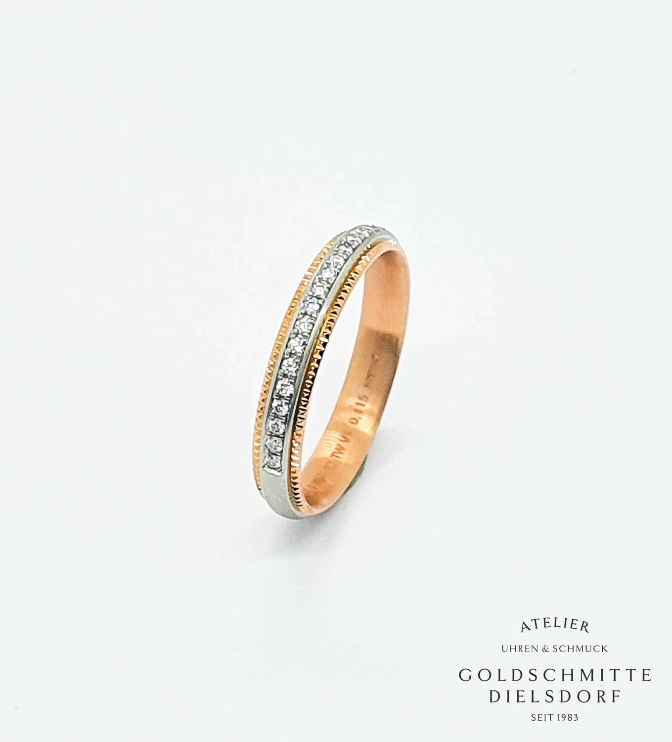 Trauring Furrer Jacot bicolor Platin 950 / Rotgold 750