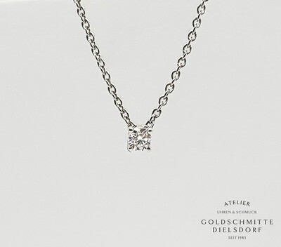 Collitär mit 1 Brillant 0,10 ct. Weissgold 750 Collitär mit 1 Brillant 0,10 ct. Weissgold 750