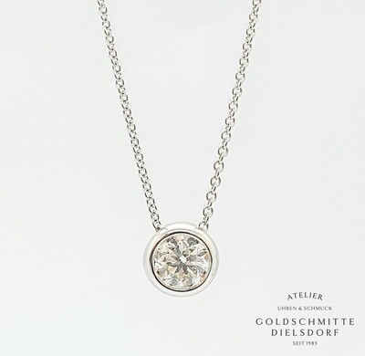 Collitär mit 1 Brillant 0,50 ct. Weissgold 750