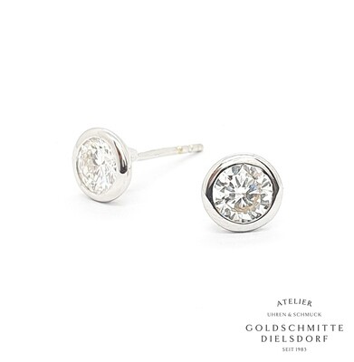 Solitär - Ohrstecker mit 2 Brillanten 1,0 ct. Weissgold 750 Solitär - Ohrstecker mit 2 Brillanten 1,0 ct. Weissgold 750