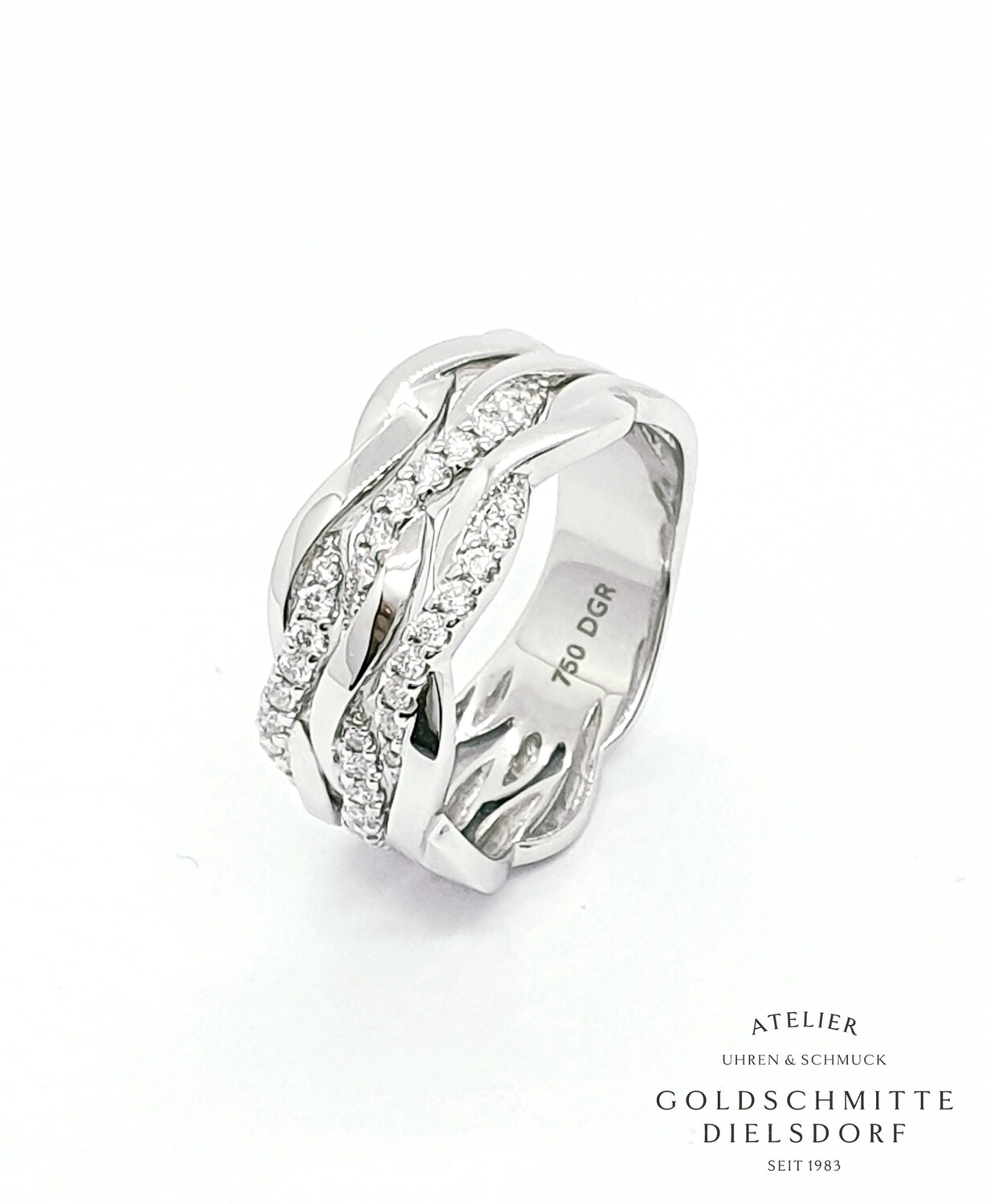 Damenring mit 36 Brillanten Weissgold 750