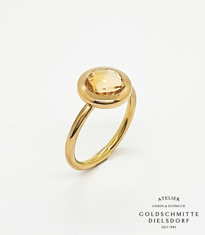 Damenring Gelbgold 750 mit 1 Citrin