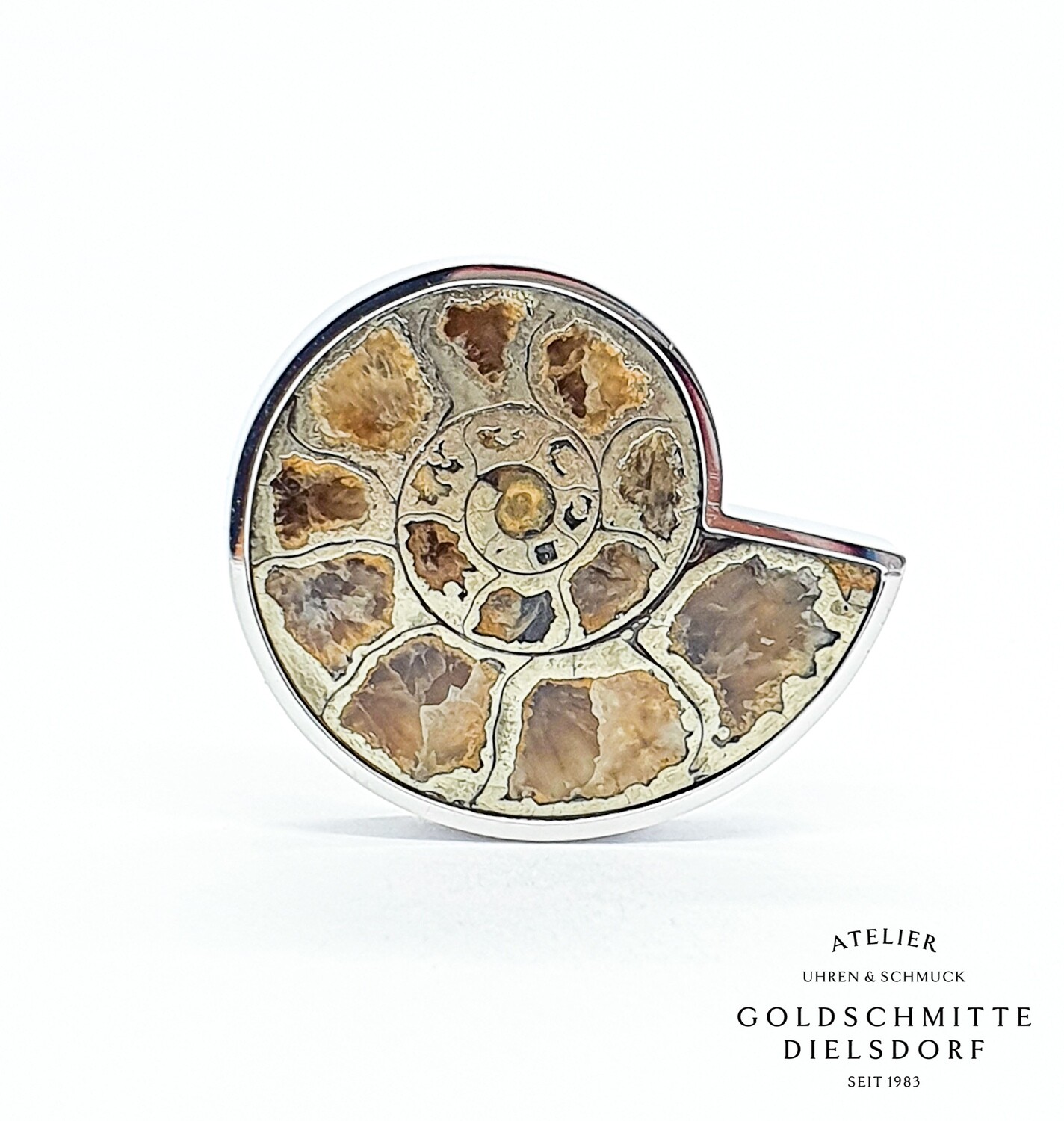 Anhänger Weissgold 750 mit Ammonit