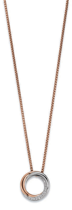 Collitär mit Zirkonia Silber 925 rosé vergoldet