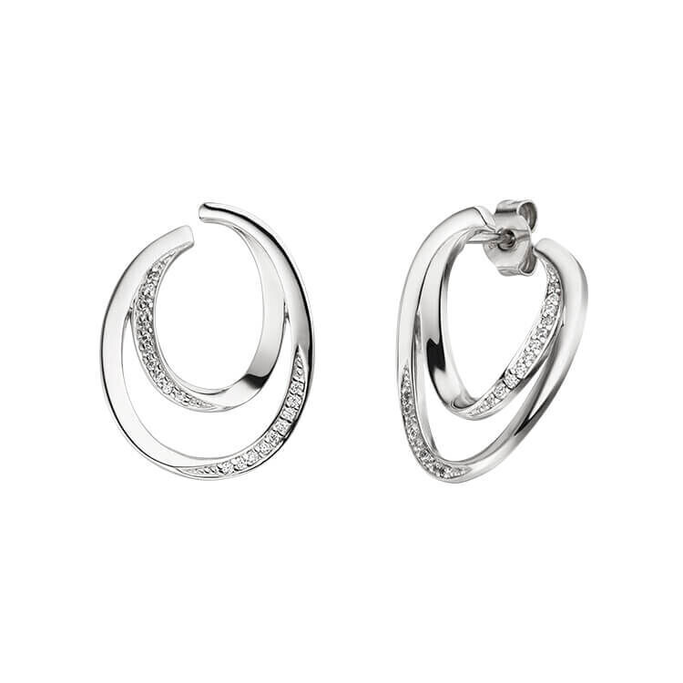 Ohrstecker mit 40 Zirkonia Silber 925