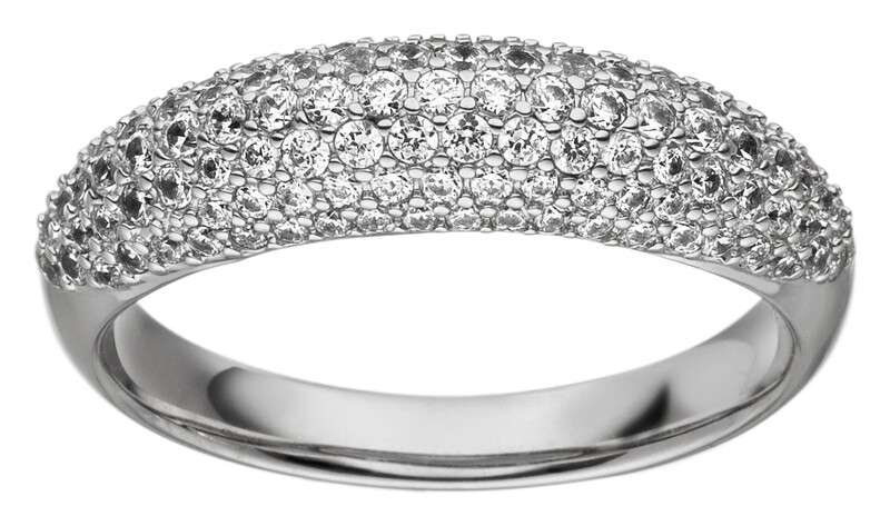 Damenring mit 125 Zirkonia Silber 925