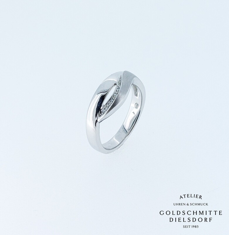 Damenring mit 7 Brillanten Weissgold 750